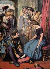 Cinderella wearing slipper