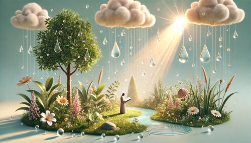 he maketh the rain to fall in small drops story