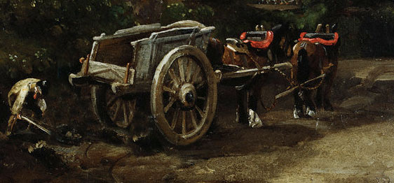 The Lazy Farmer with Horses Cart