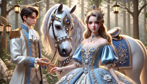 second day festival story, Prince and princess, white horse